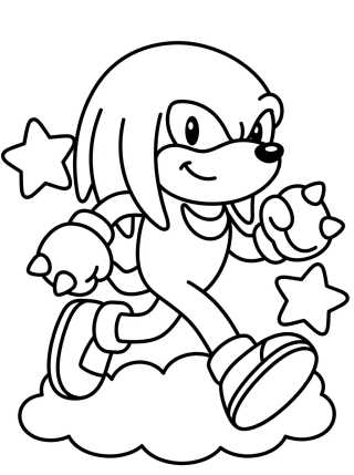 Desenho de Knuckles Corriendo Feliz para colorir e imprimir grátis