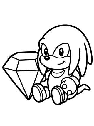Desenho de Knuckles y la Esmeralda Maestra para colorir e imprimir grátis
