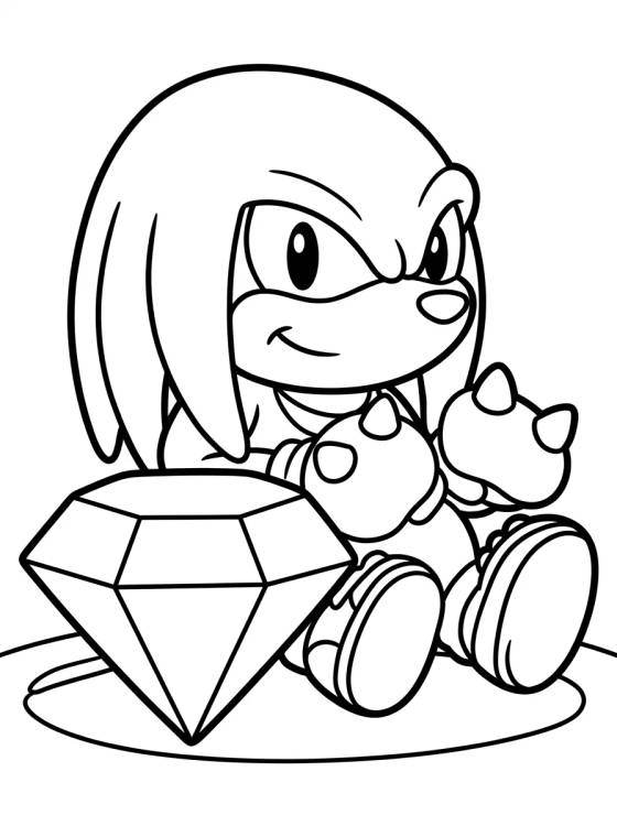 Desenho de Knuckles y la Esmeralda Maestra para colorir e imprimir grátis