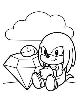 Desenho de Knuckles y la Gran Esmeralda Maestra para colorir e imprimir grátis