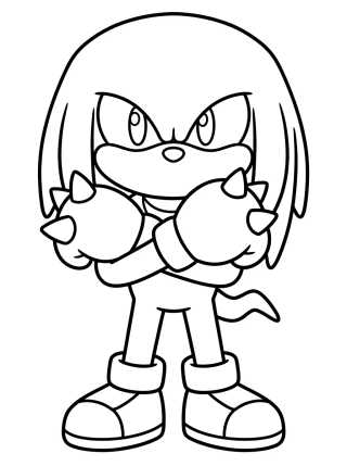 Desenho de Knuckles en Pose de Héroe para colorir e imprimir grátis