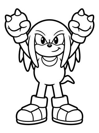 Desenho de Knuckles Tierno en Pose de Héroe para colorir e imprimir grátis
