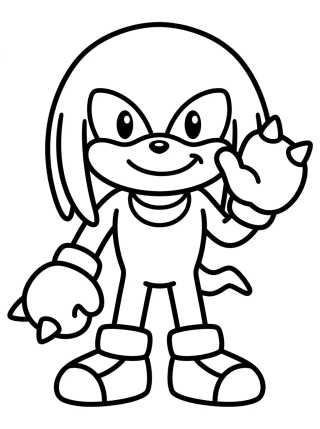Desenho de Knuckles Tierno Sonriendo para colorir e imprimir grátis
