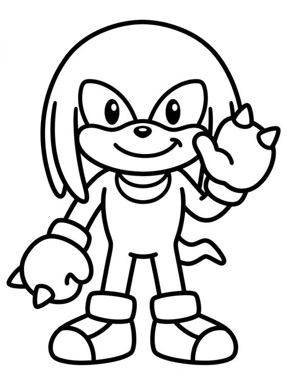 Desenho de Knuckles Tierno Sonriendo para colorir e imprimir grátis