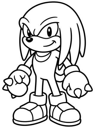 Desenho de Knuckles Tierno Sonriendo para colorir e imprimir grátis