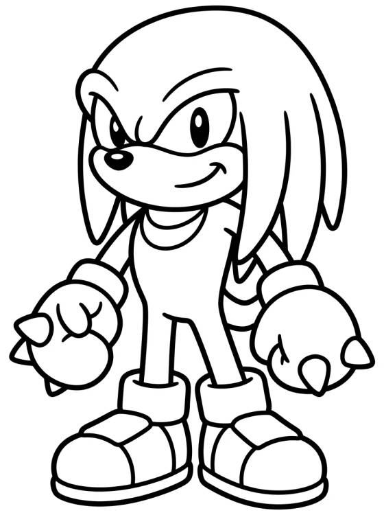 Desenho de Knuckles Tierno Sonriendo para colorir e imprimir grátis