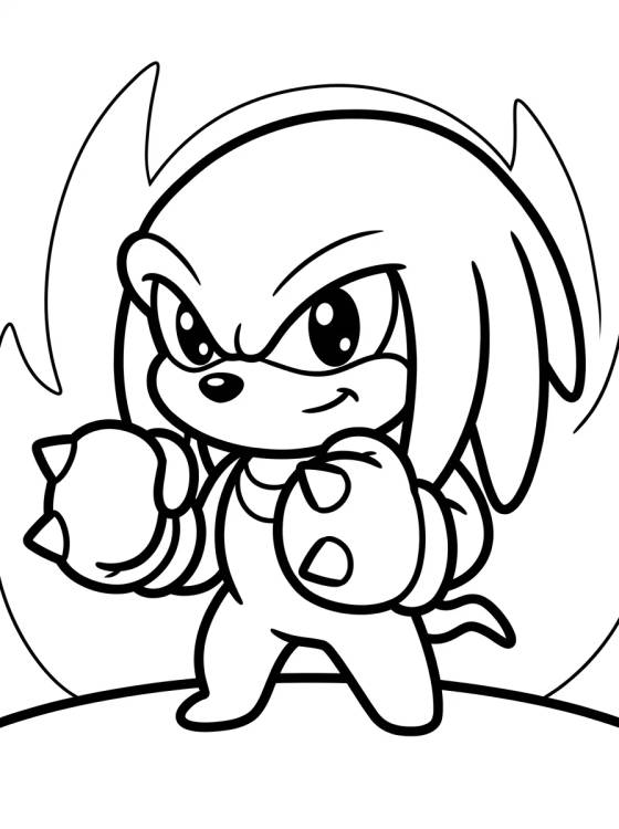 Desenho de Knuckles Mostrando su Fuerza para colorir e imprimir grátis