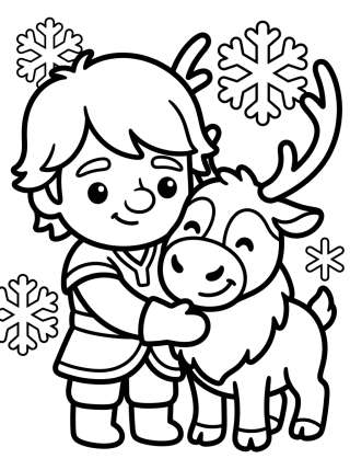 Coleção de desenhos para colorir: Kristoff y Sven
