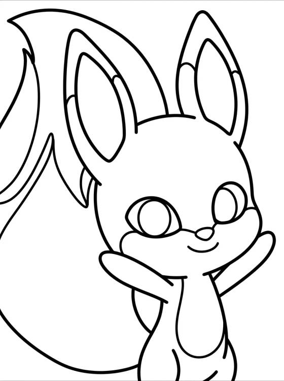 Desenho de Trixx la Kwami Zorrita Kawaii para colorir e imprimir grátis