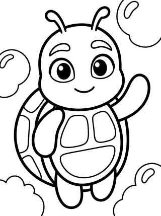 Desenho de Wayzz o Kwami de la Tortuga para colorir e imprimir grátis