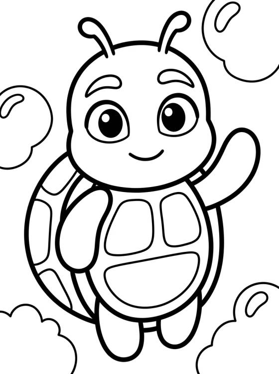Desenho de Wayzz o Kwami de la Tortuga para colorir e imprimir grátis