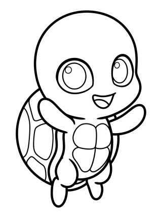 Desenho de Wayzz el Pequeño Kwami Tortuga Sonriente para colorir e imprimir grátis