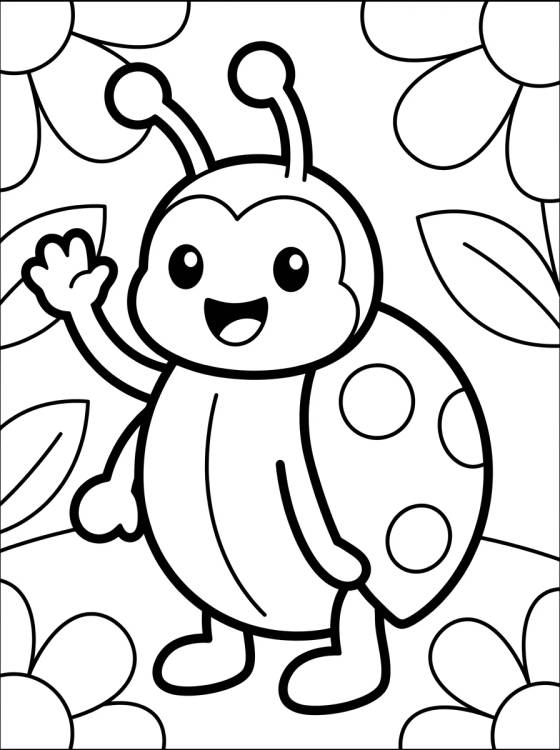 Desenho de Ladybug Saludando Feliz para colorir e imprimir grátis