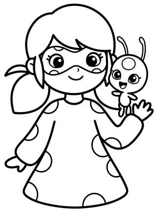 Desenho de Ladybug con Tikki Kawaii para colorir e imprimir grátis