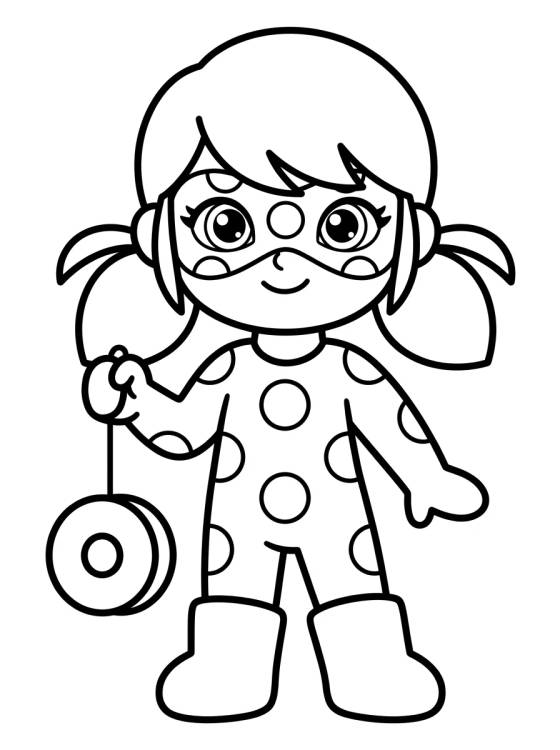 Desenho de Ladybug con su Yoyo Mágico para colorir e imprimir grátis