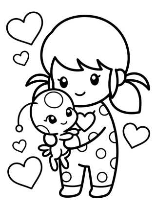 Desenho de Ladybug con Tikki para colorir e imprimir grátis