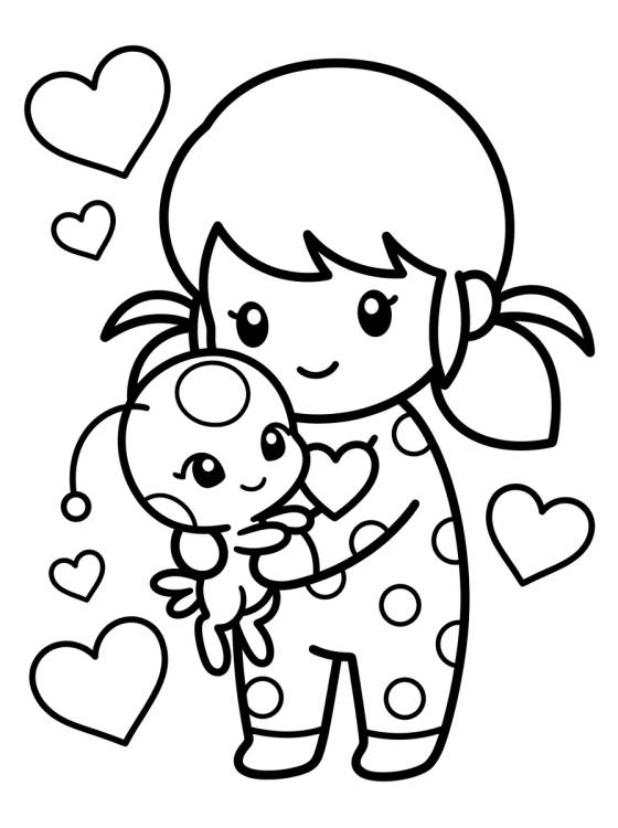 Desenho de Ladybug con Tikki para colorir e imprimir grátis