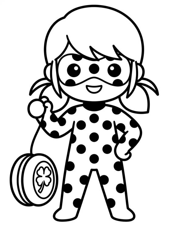 Desenho de Ladybug en Pose de Heroína para colorir e imprimir grátis