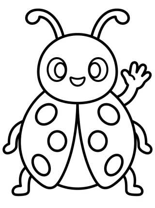 Desenho de Ladybug Tierna Saludando para colorir e imprimir grátis