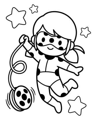 Desenho de Ladybug Lanzando su Yo-yo para colorir e imprimir grátis