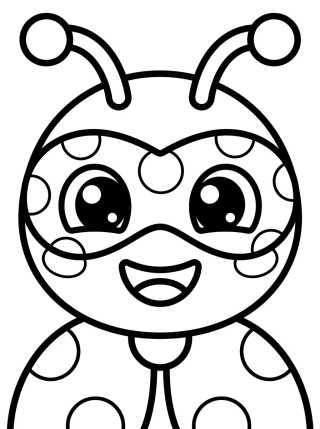 Desenho de Cara Tierna de Ladybug para colorir e imprimir grátis