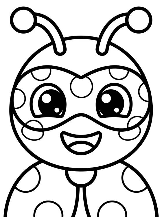 Desenho de Cara Tierna de Ladybug para colorir e imprimir grátis