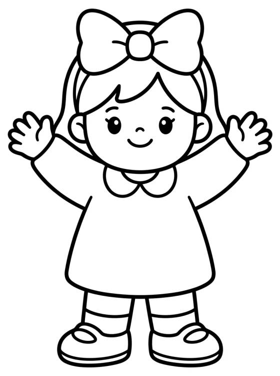 Desenho de Lila Saludando Contenta para colorir e imprimir grátis