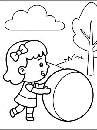 Desenho de Lila Jugando con Pelota para colorir e imprimir grátis