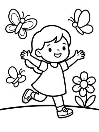 Desenho de Lila Jugando en el Parque para colorir e imprimir grátis
