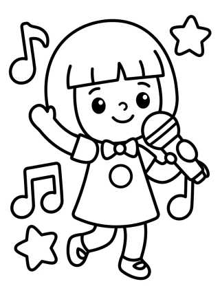 Desenho de Lila Cantando y Bailando para colorir e imprimir grátis