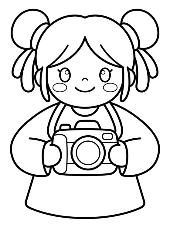 Desenho de Lila con la Cámara Fotográfica para colorir e imprimir grátis