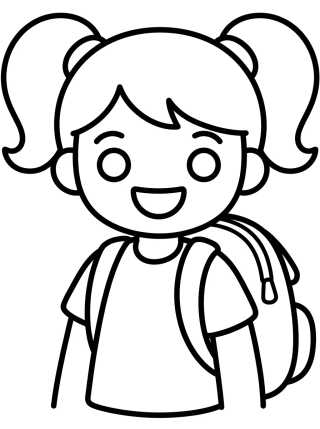 Desenho de Lila con Mochila Escolar para colorir e imprimir grátis