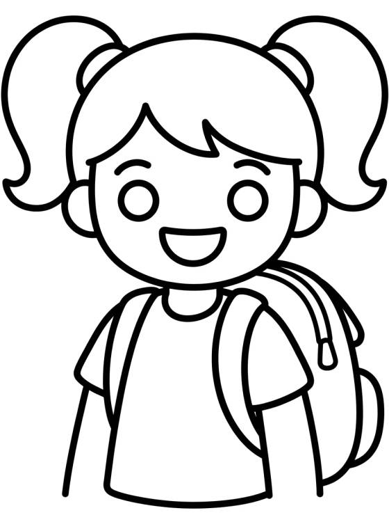 Desenho de Lila con Mochila Escolar para colorir e imprimir grátis