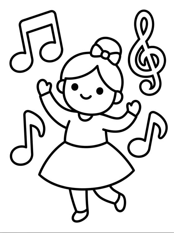Desenho de Lila Bailando con Música para colorir e imprimir grátis