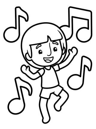 Desenho de Lila Bailando con Música para colorir e imprimir grátis