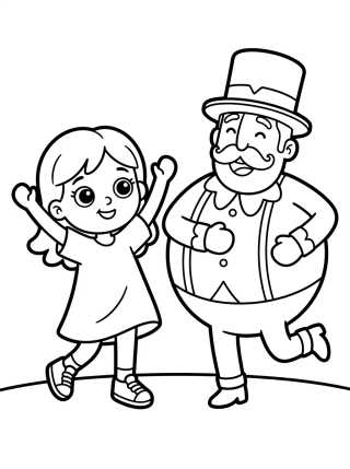 Desenho de Lila bailando con Bita para colorir e imprimir grátis