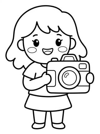 Desenho de Lila y la Cámara Fotográfica para colorir e imprimir grátis