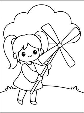 Desenho de Lila e o Molinillo de Viento para colorir e imprimir grátis