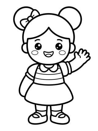 Desenho de Lila Sonriendo y Saludando para colorir e imprimir grátis