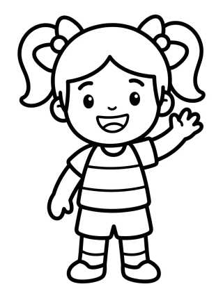 Desenho de Lila Sonriendo y Saludando para colorir e imprimir grátis