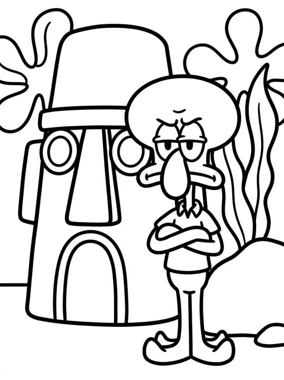 Desenho de Calamardo de Brazos Cruzados para colorir e imprimir grátis