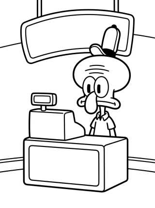 Desenho de Calamardo en el Crustáceo Cascarudo para colorir e imprimir grátis
