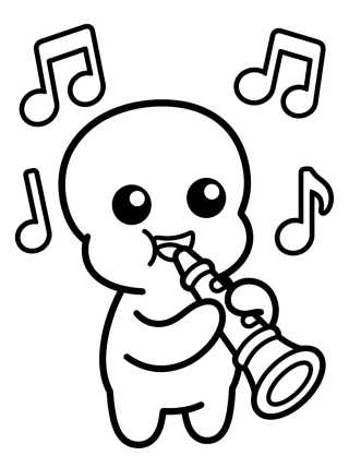 Desenho de Calamardo Tocando el Clarinete para colorir e imprimir grátis