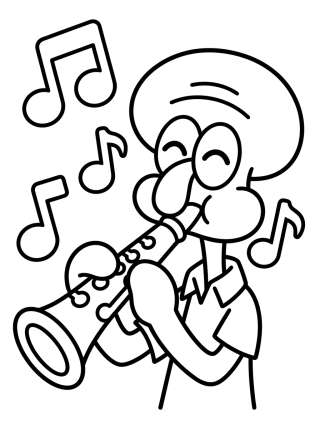 Coleção de desenhos para colorir: Calamardo para Colorear