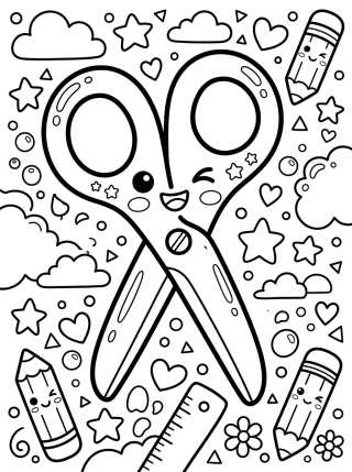 Desenho de Tijerita Linda de la Escuela para colorir e imprimir grátis