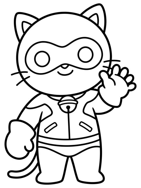 Desenho de Cat Noir Kawaii para colorir e imprimir grátis