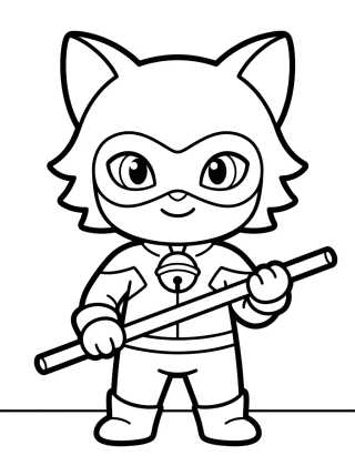 Desenho de Cat Noir Kawaii para colorir e imprimir grátis