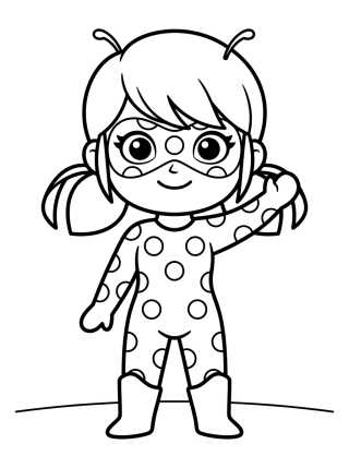 Desenho de Ladybug Chibi Sonriendo para colorir e imprimir grátis