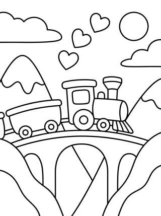Desenho de Tren de las Montañas Mágicas para colorir e imprimir grátis