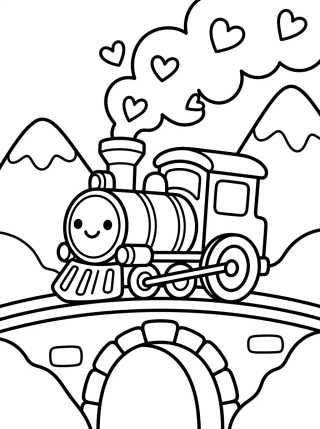 Desenho de Tren paseando por las montañas para colorir e imprimir grátis